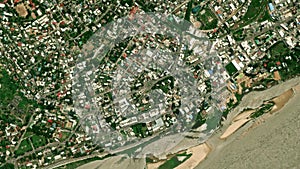 Earth zoom in from space to Brazzaville, Congo