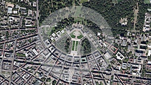 Earth zoom in from space to Karlsruhe, Germany in Karlsruhe Palace