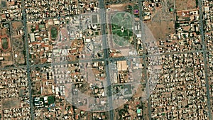 Earth zoom in from space to Khartoum, Sudan