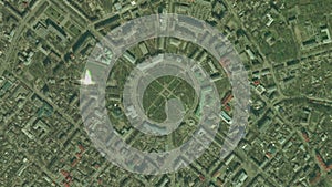 Earth zoom in from space to Poltava, Ukraine in Corpus Park