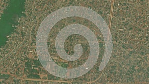 Earth zoom in from space to Porto-Novo, Benin