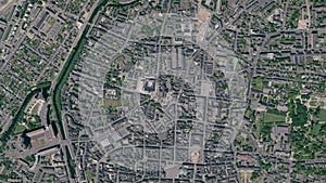 Earth zoom in from space to Rennes, France in basilique