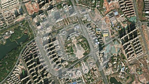 Earth zoom in from space to Shangrao, China in Citizen Park