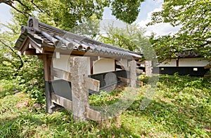 Earthen wall of Yamato Koriyama castle, Japan