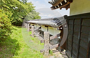 Earthen wall of Yamato Koriyama castle, Japan