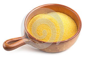 Earthenware bowl with cornmeal