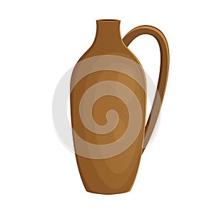 Earthenware ceramic jug brown color