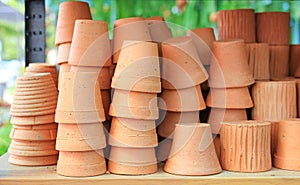 Earthenware clay. Flower pot for plant terracotta