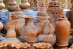 Earthenware handmade old clay pots