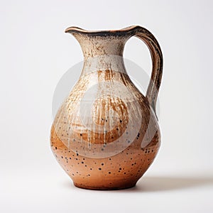 Earthenware Jug With Brown Glaze - Uhd Image, Dotted Design