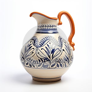 Earthenware Jug With Mexican And American Cultural Designs photo
