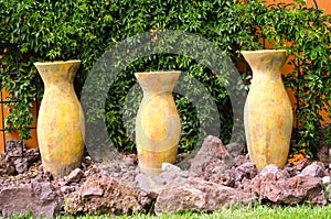 Earthenware pottery vases