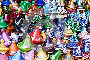 Earthenware vessels in the souks of Marrakesh