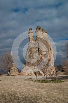 Earthern pyramid in Cappadocia