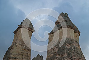 Earthern pyramids in Cappadocia