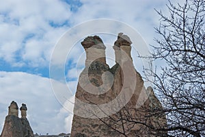 Earthern pyramids in Cappadocia