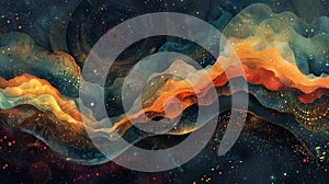 earthly cosmic fusion, organic shapes blend with cosmic patterns, creating a mesmerizing display of earthly fusion photo