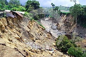 The uplift and resulting mountain building and erosion from earthquakes, along with the effects of landslides tend to expose new s photo