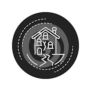 Earthquake black glyph icon on white background. Seismic activity. Tremors. Pictogram for web page, mobile app, promo. UI UX GUI