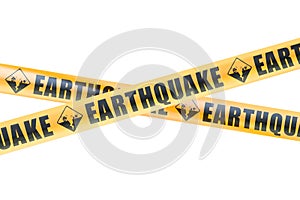 Earthquake Caution Barrier Tapes, 3D rendering