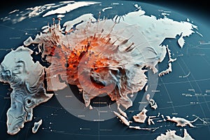Earthquake cocncept. Seisme in the earth. AI generative