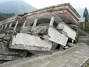 Earthquake damaged school in Sichuan province, China