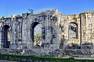 Earthquake destroyed ruins of the Basilica SeÃ±ora de Los Angeles in Cartago, Costa Rica