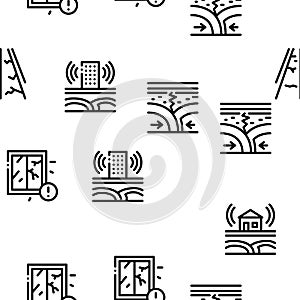 Earthquake Disaster Seamless Pattern Vector