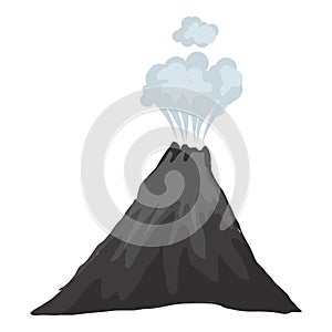 Earthquake eruption volcano icon, cartoon style