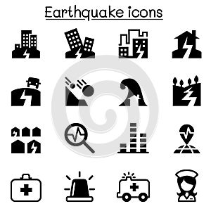 Earthquake icon set