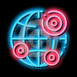 earthquake locations neon glow icon illustration