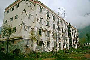 The earthquake site in Xuan Kou middle school
