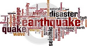 Earthquake word cloud photo