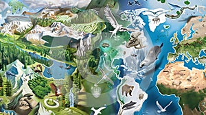 Earths diverse ecosystems from lush rainforests photo