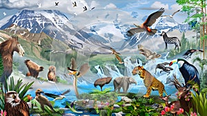 Earths diverse ecosystems from lush rainforests photo