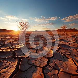 Earths struggle Cracked desert soil mirrors climate changes toll on parched land