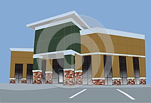 Earthtone pastel commercial mall