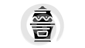 earthware clay crockery glyph icon animation