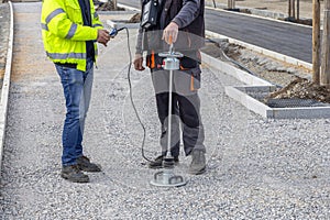 Earthwork compaction tests with lightweight deflectometer photo