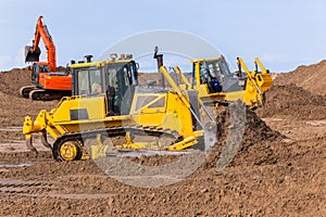 Earthworks Construction Dozer Excavator Machines photo
