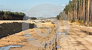 Earthworks for the construction of the motorway