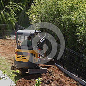 Earthworks with a mini digger