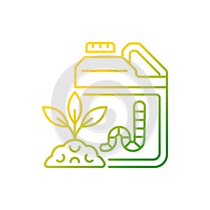 Earthworm castings gradient linear vector icon