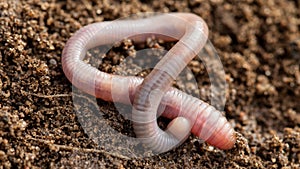 Earthworm in soil