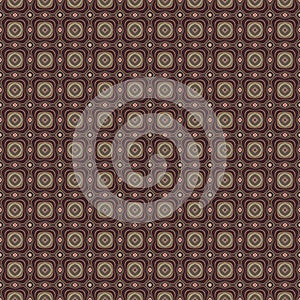 Earthy colours retro sixties geometric seamless pattern in variegated brown tones. Modern vintage geo woven textile