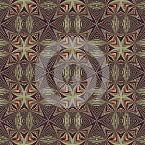 Earthy colours retro sixties geometric seamless pattern in variegated brown tones. Modern vintage geo woven textile