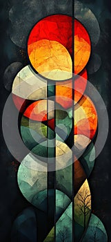 Earthy Elegance: Bold Vector Art photo