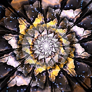 Earthy Mandala Fractal Flower