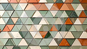 Earthy Toned Geometric Tiled Wall Texture