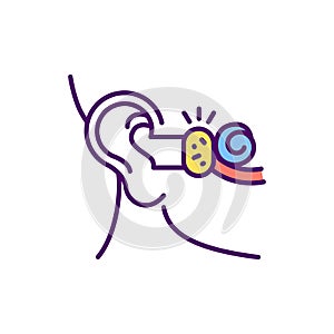 Earwax blockage RGB color icon